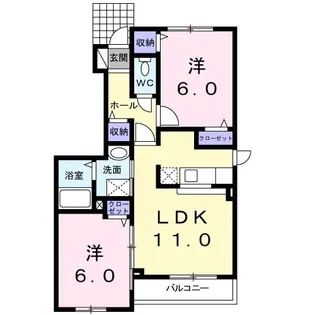 Belle rose I【1階】の間取り