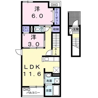 プラシード・ピアッツァ【2階】の間取り