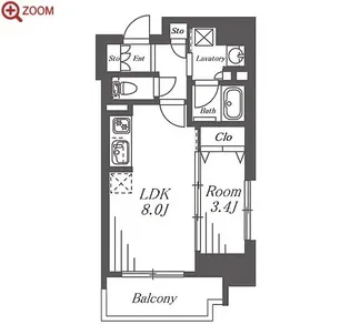 プレサンスロジェ大須白川公園【4階】の間取り