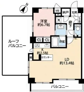 グランドコンシェルジュ白金高輪アジールコート【6階】の間取り