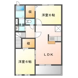 ルサルカA棟B棟【2階】の間取り