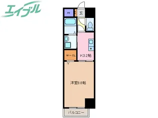 ヴィラナイン【6階】の間取り