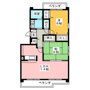 クレアール【4階】の間取り