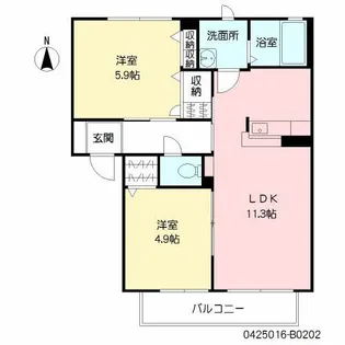 シャーメゾン ルミエール II棟【2階】の間取り