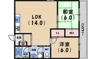 サンエイハイツ【2階】の間取り