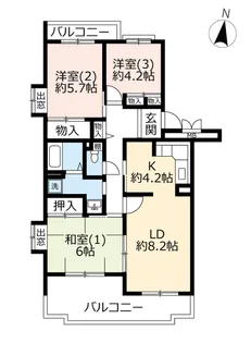 URクレール志津【4階】の間取り