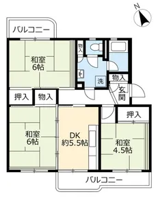 UR押草【2階】の間取り