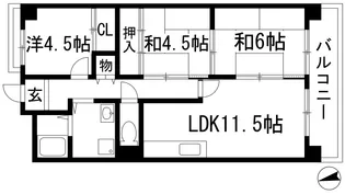 ノイハウス宝塚【4階】の間取り