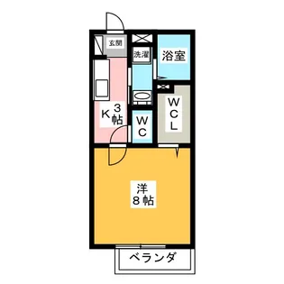 ハイツ,エクレール【1階】の間取り