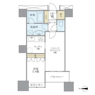 高輪ザ・レジデンス【9階】の間取り