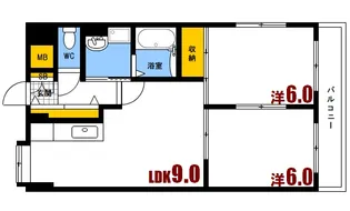 リバーサイドハイツトウトク【3階】の間取り
