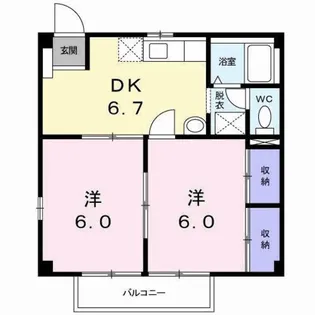 ヒルトップ角田【1階】の間取り
