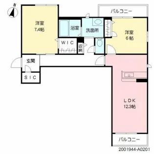 ソレアード若楠【2階】の間取り