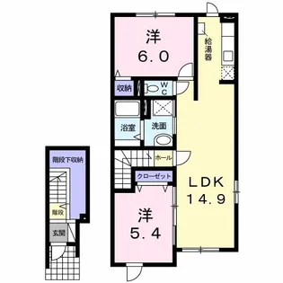 レジデンス ミソラ【2階】の間取り