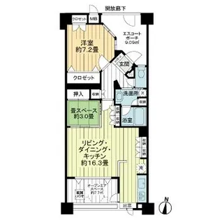 グランシティ上用賀【5階】の間取り