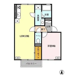 ロイヤルあけぼのA【1階】の間取り