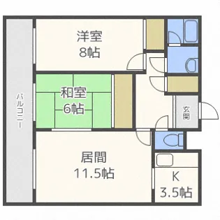 カネ山マンション【2階】の間取り