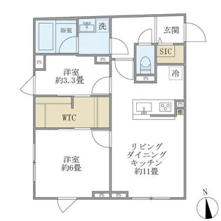 ウェルスクエア中延II【2階】の間取り