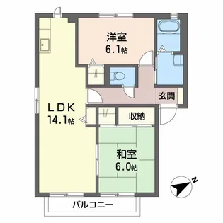 ハイツ上祗園 A棟【2階】の間取り