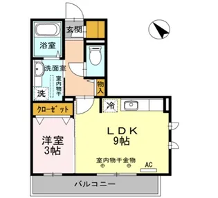 ライツフォルT【1階】の間取り