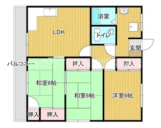 コーポ中之庄【3階】の間取り