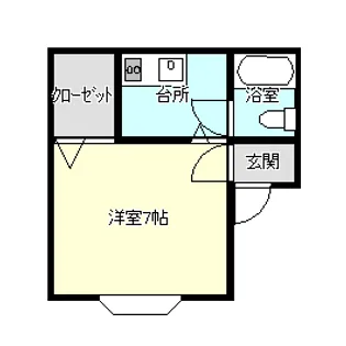 メゾンドール弘前【1階】の間取り