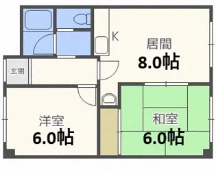 ラフォーレ新札幌B【3階】の間取り