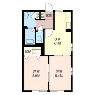 プリュニエ B【1階】の間取り