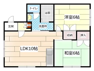 北海道岩見沢市鳩が丘3【アパート】の間取り