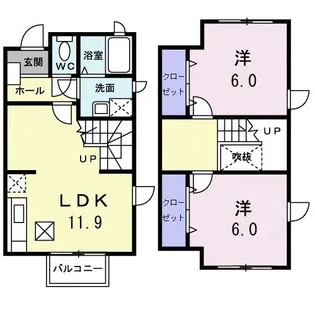 グラン・シェルI【1階】の間取り
