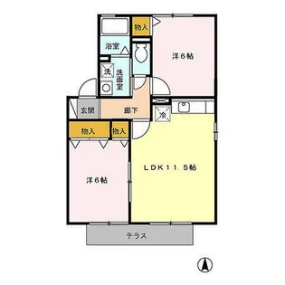 グリーンパーク光の森【1階】の間取り