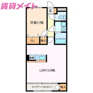 as oneIII【1階】の間取り