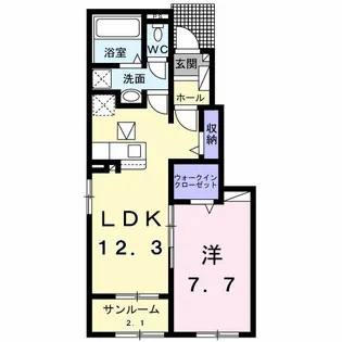 シエロガーデン柏崎A【1階】の間取り