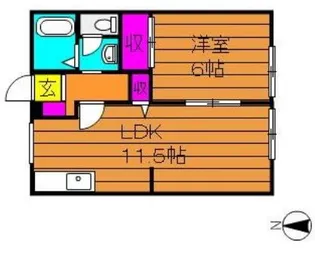 グリーンピア来夢【1階】の間取り