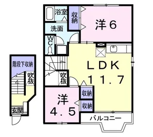 滋賀県彦根市川瀬馬場町【アパート】の間取り