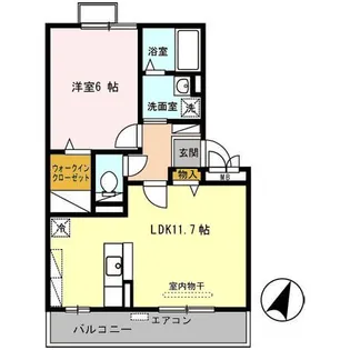 グランドキャッスルFUKUCHI A【2階】の間取り