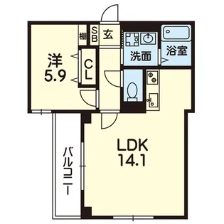 プリムローズ江越【3階】の間取り
