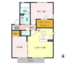 ピーノ・アーレB【1階】の間取り