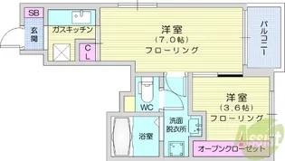 リヴェールコート【1階】の間取り