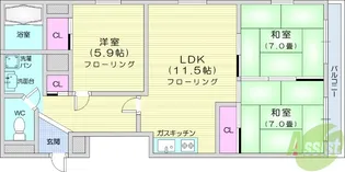 ブライトシティ柏木【11階】の間取り