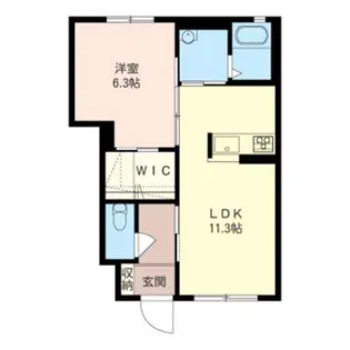 ウィクトルB(田中島町)【1階】の間取り