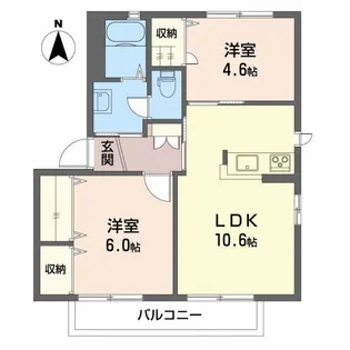 バリュージュ えみれい【2階】の間取り