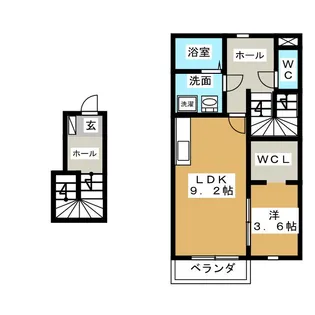 ベルシャンブルVIII【2階】の間取り