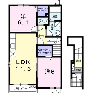 グレイスフル B【2階】の間取り