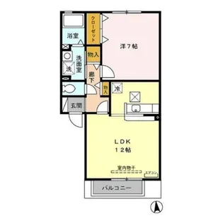 クレセント B【1階】の間取り