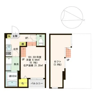 ハーモニーテラス五十人町【1階】の間取り