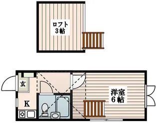 ユエビィ若林【1階】の間取り