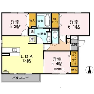広島県福山市手城町4【アパート】の間取り