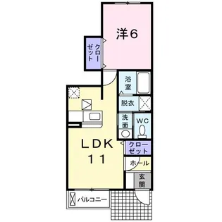 広島県福山市御幸町大字上岩成【アパート】の間取り