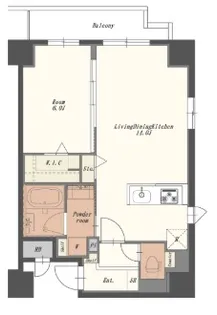 ベリエージュ門前仲町【6階】の間取り